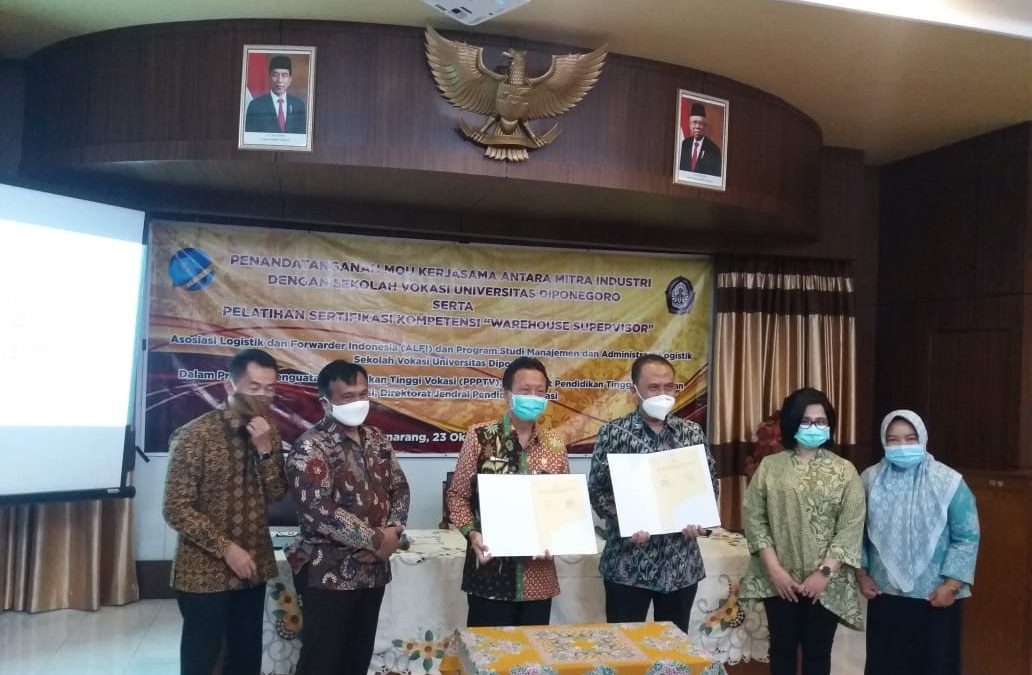 MoU Sekolah Vokasi UNDIP dengan ALFI dan Mitra Industri