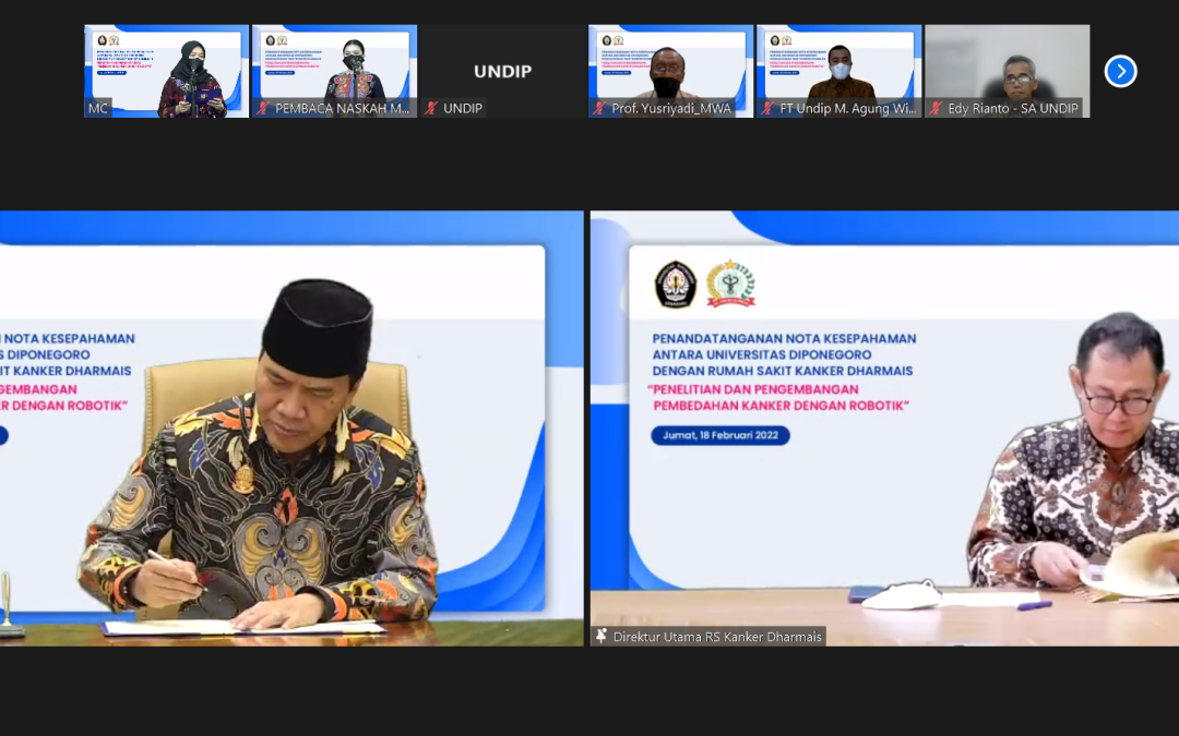 UNDIP Signed MoU with Dharmais Cancer Hospital about robotics in Research and Development of Cancer